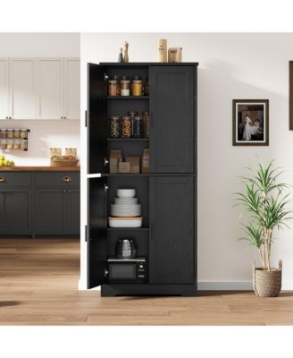 Freestanding 70" Tall Kitchen Pantry Cabinet, Storage Cabinet for Bathroom, Dining Room, Living Room