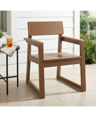 HDPE Outdoor Dining Armchairs, All-Weather Patio Chairs with Backrest and Armrests