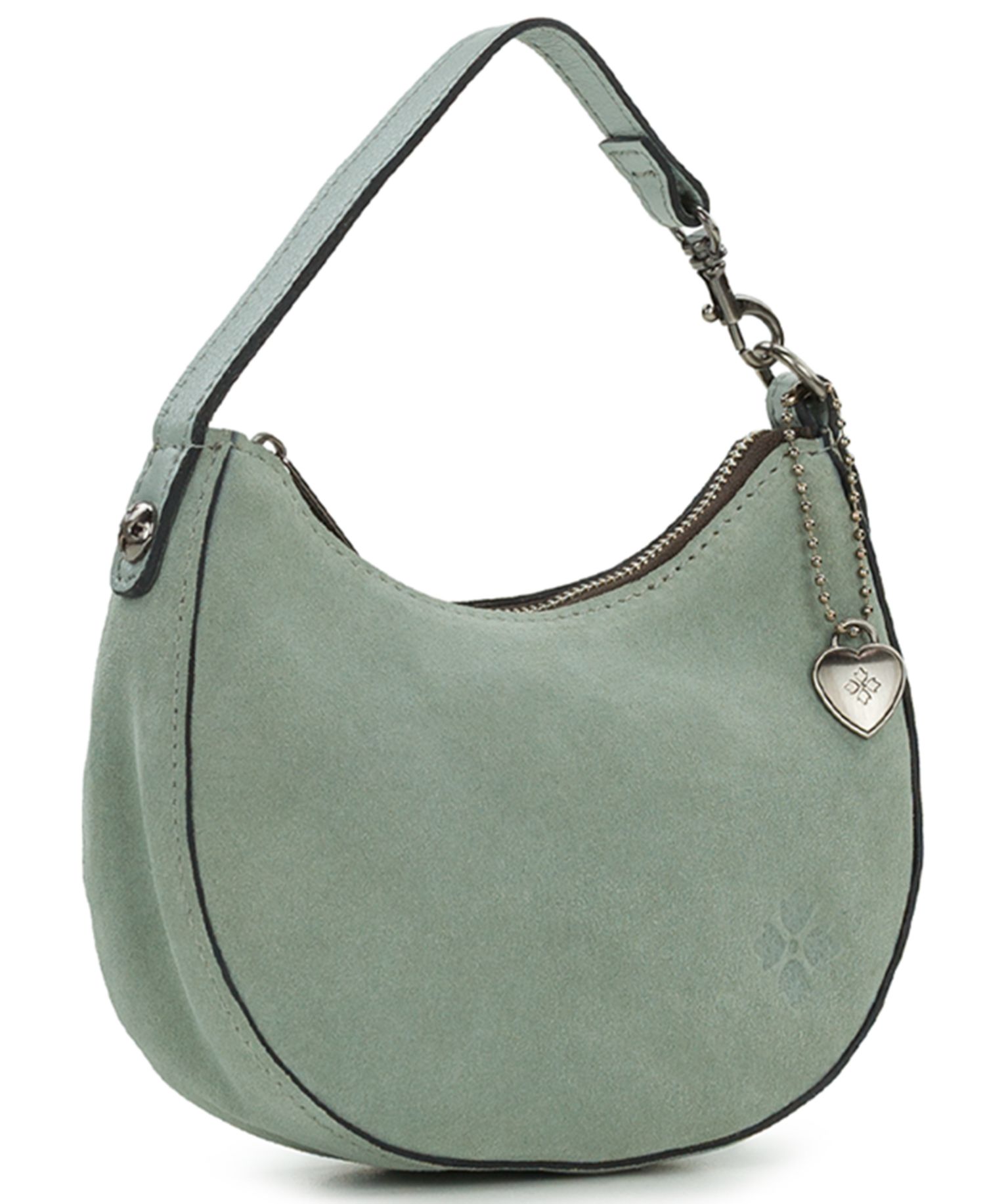 Morgana Mini Suede Heart Charm Shoulder Handbag