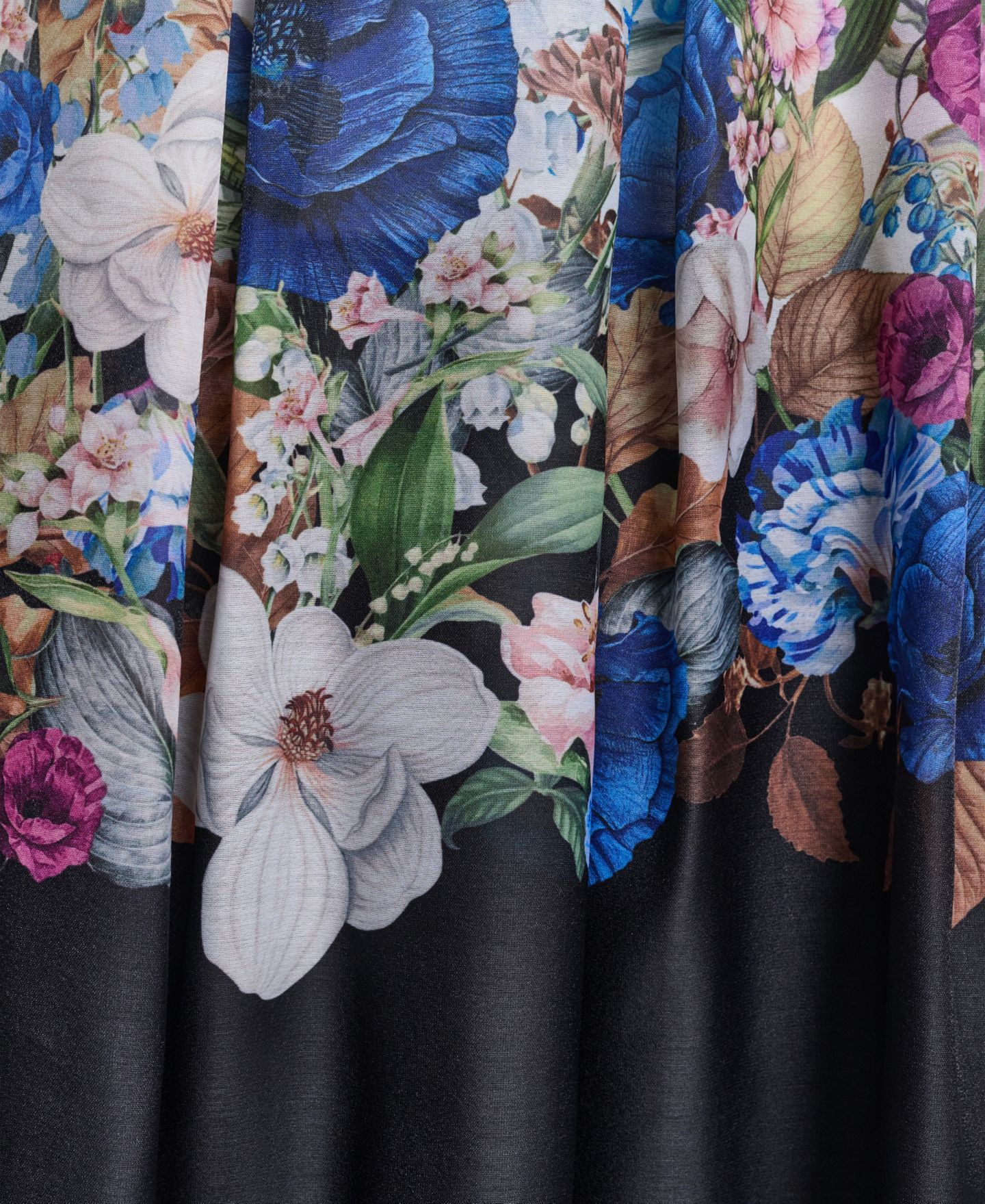 Женская юбка KARL LAGERFELD PARIS Printed Organza Floral Stripe A-Line, цвет: Белый / Чёрный разноцветный — фото 8
