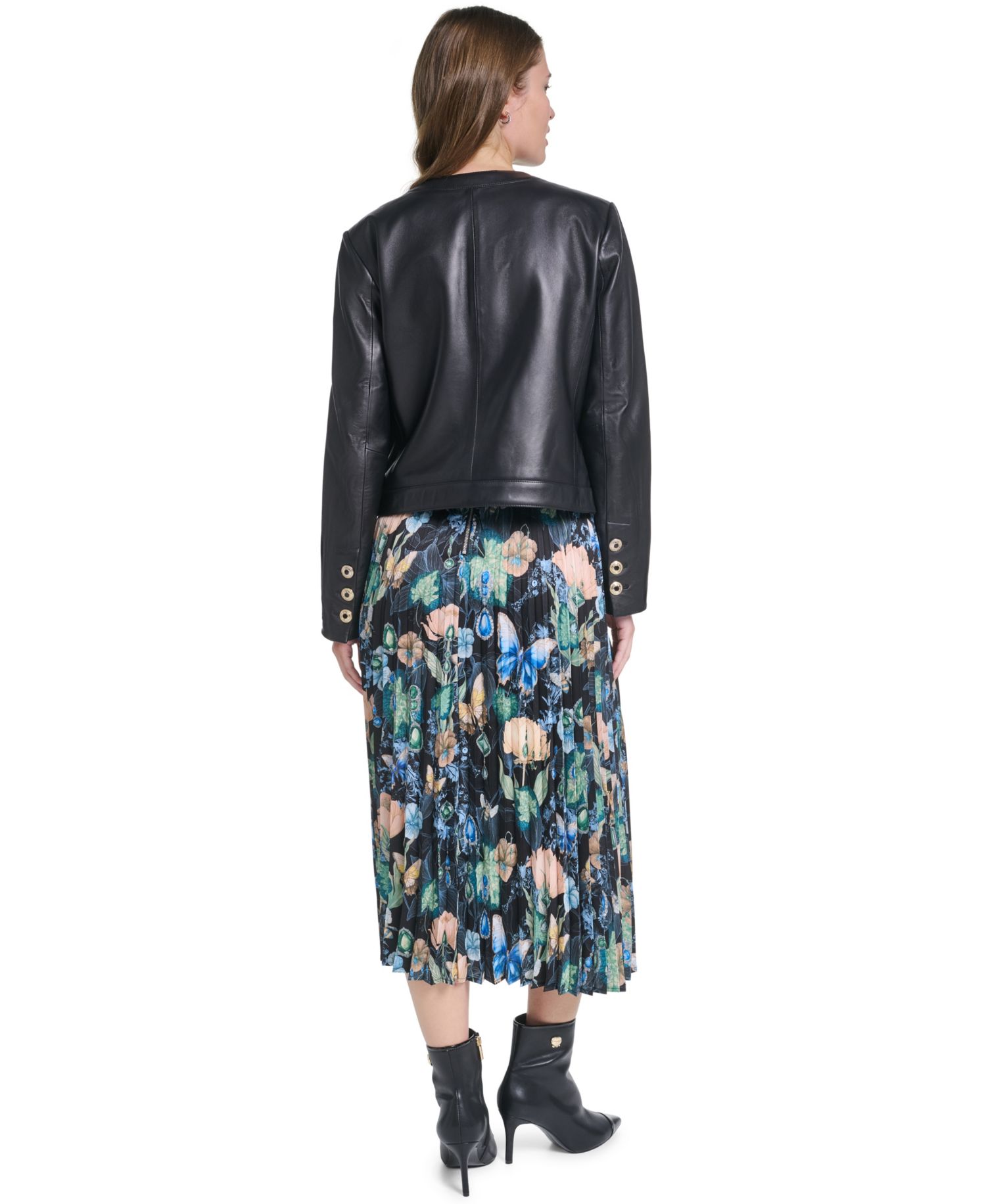 Women's Leather Button-Front Jacket