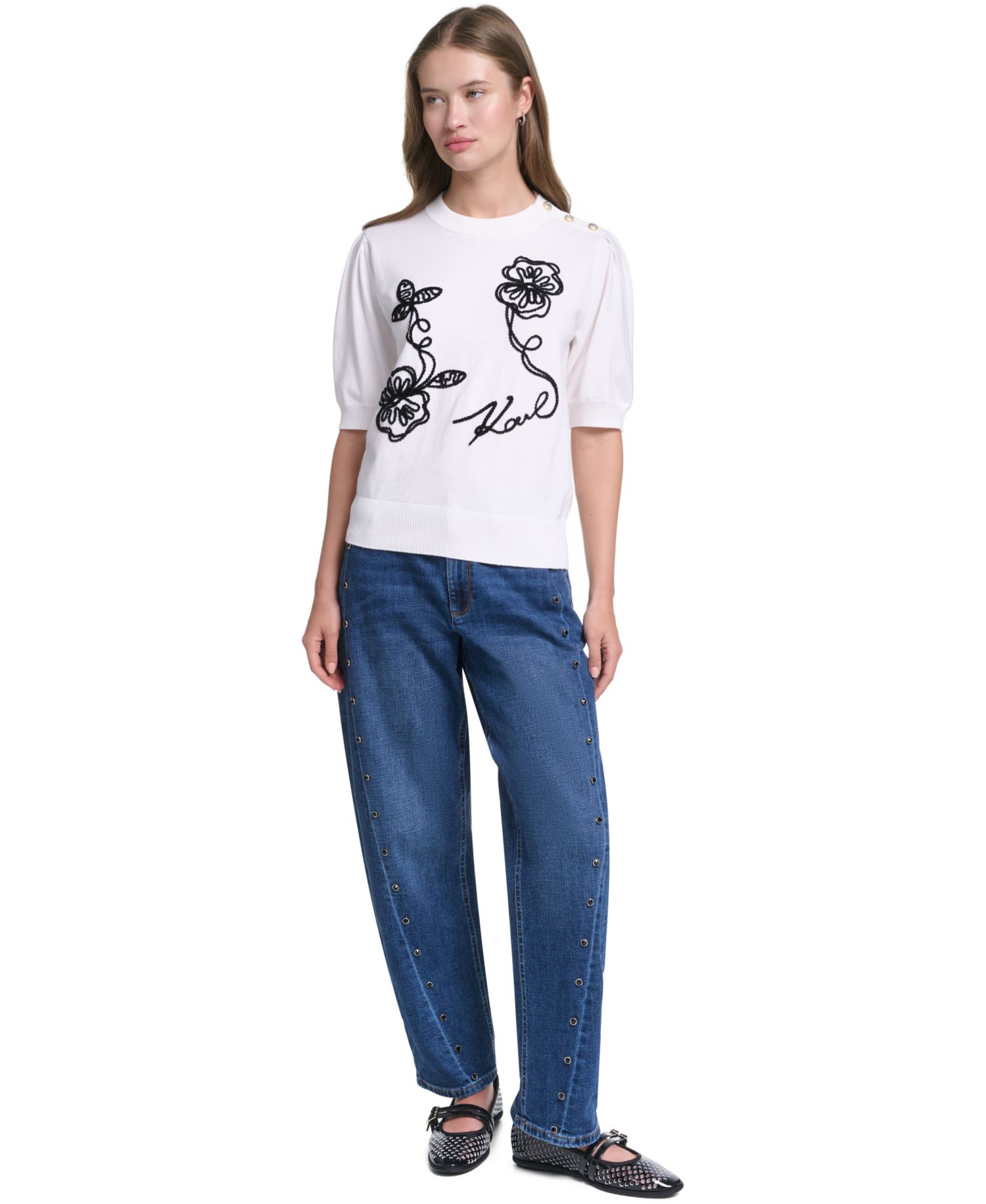 Women's Embroidered Crewneck Sweater