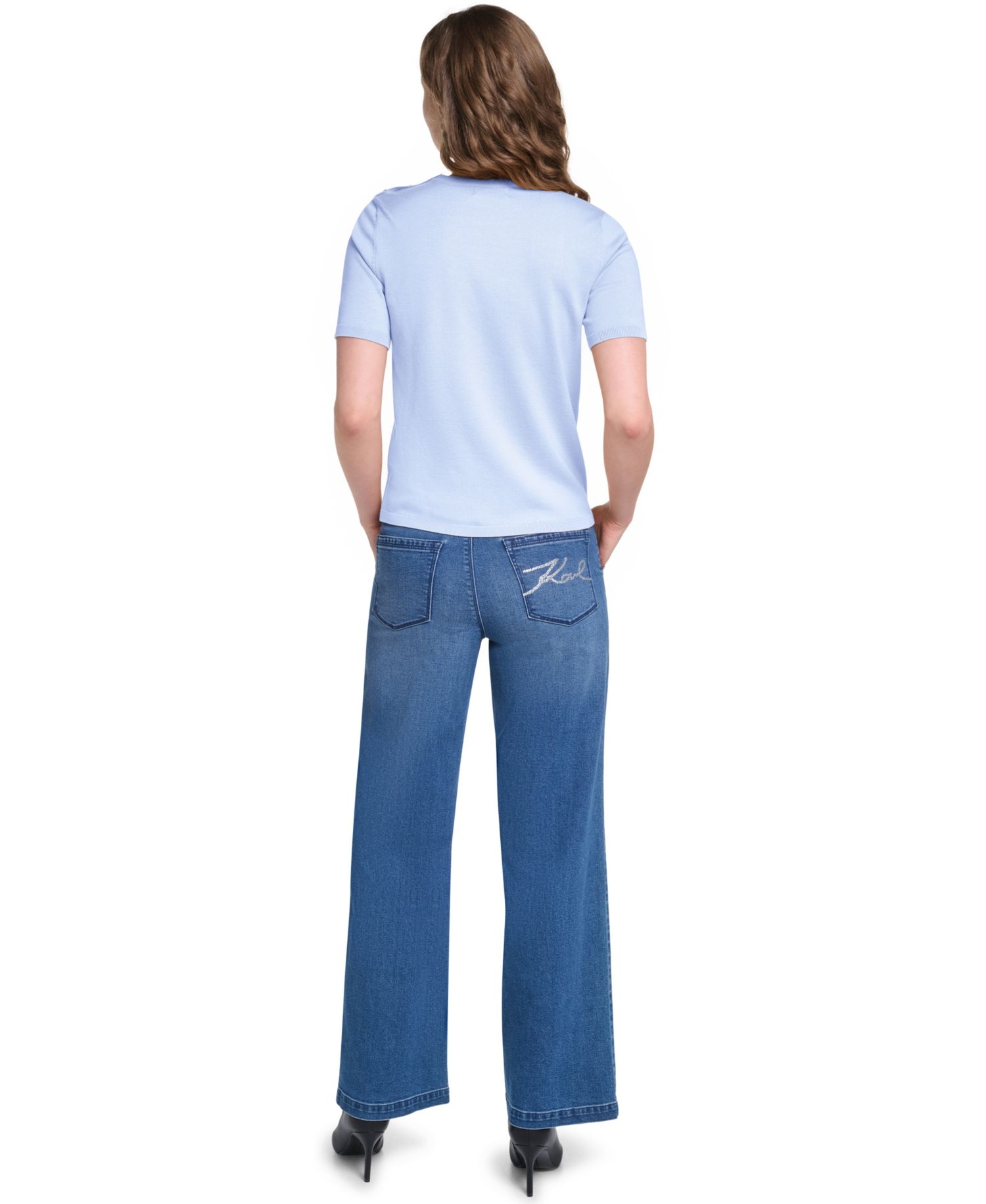 Petite Crewneck Short-Sleeve Sweater