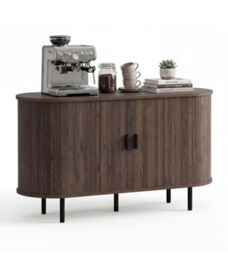 47" Fluted Sideboard Buffet Cabinet Coffee Bar Console Table with Metal Legs