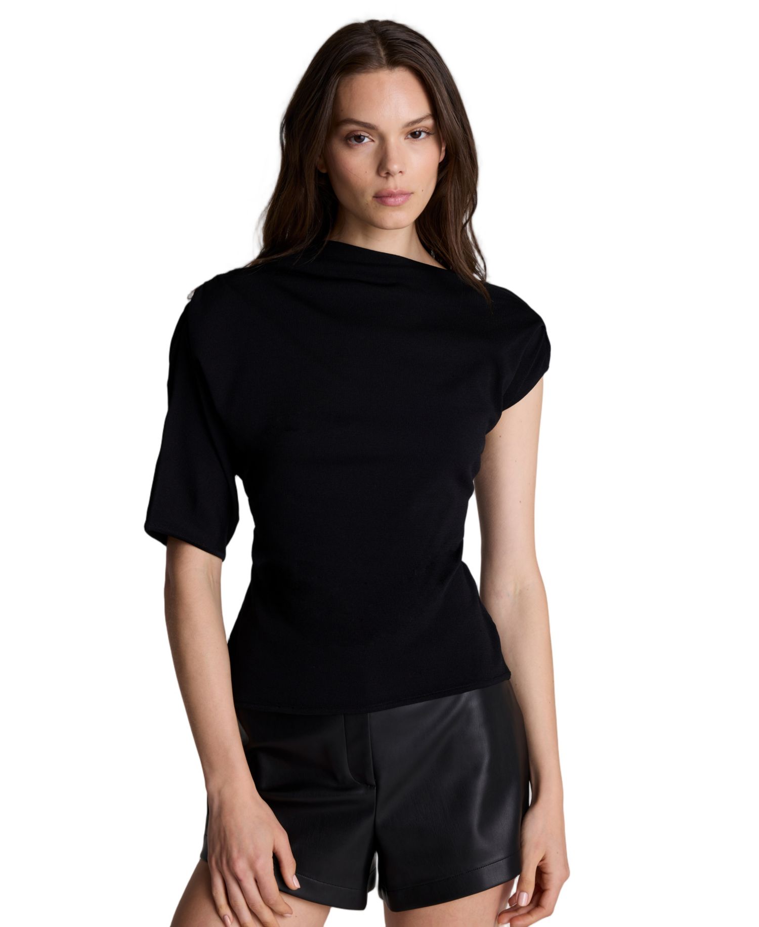 Women's Asymmetrical Draped Knit Sweater
