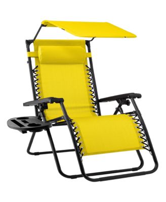 Zero Gravity Recliner Patio Chair with Shade Tray