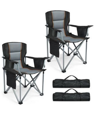 2pack Camping Chairs Oversized Heavy Duty Padded Folding Cooler