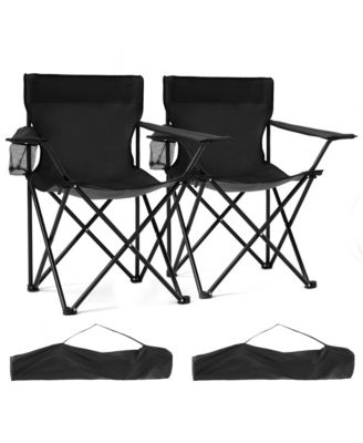 2pack Camping Chairs Oversized Heavy Duty Padded Folding Cooler