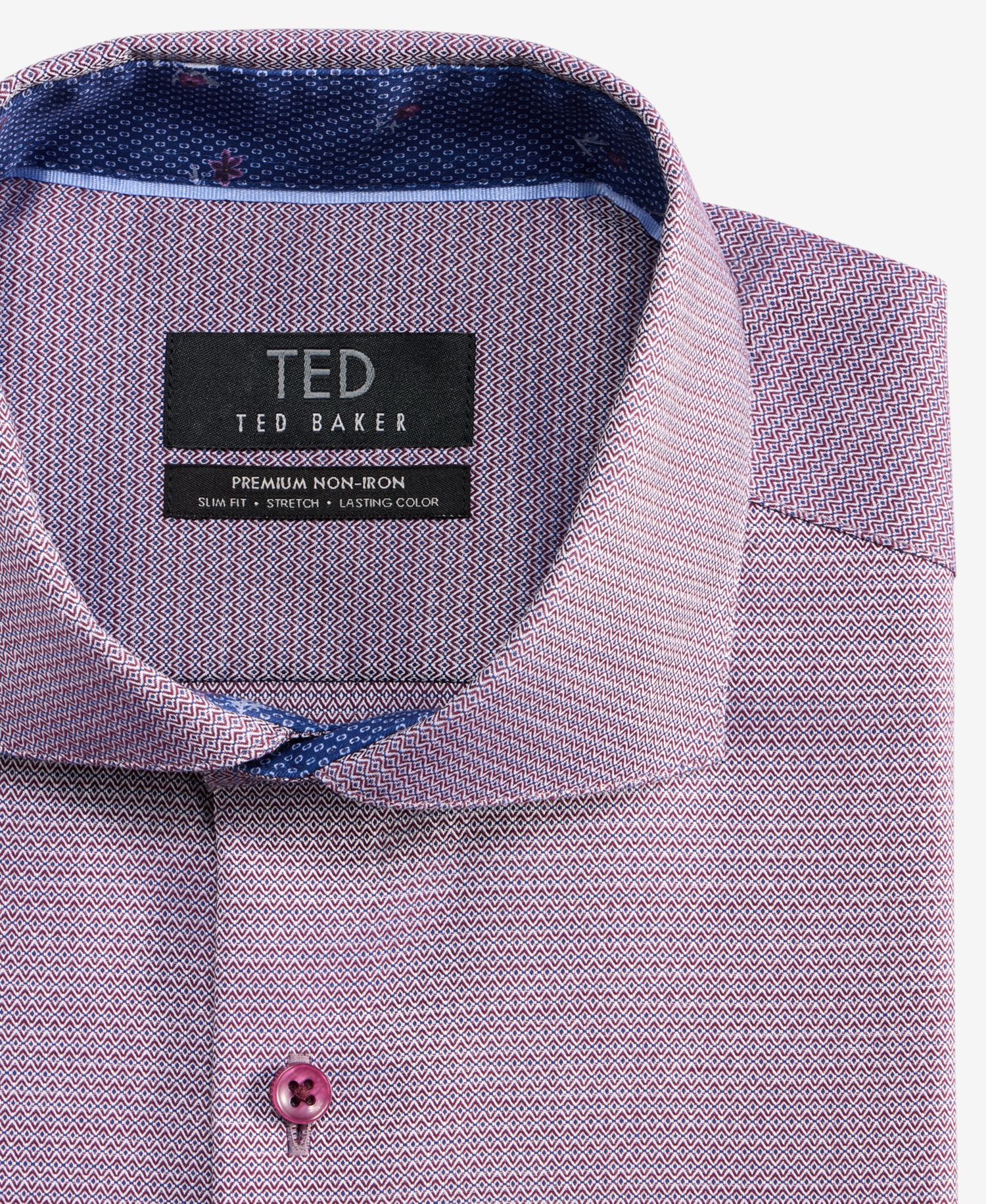 Ted Baker Men's Premium Non Iron Print Dress Shirt