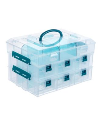 Plastic StorBox Organizer Arts Crafts Sewing Supplies Case Accents Compartments Drawers Dividers