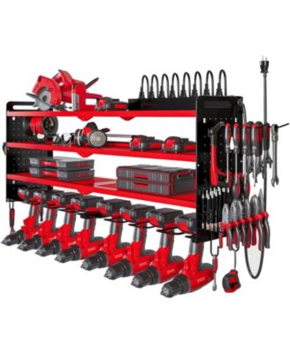 Power Tool Organizer Wall Mount Charging Station Drill Holder Rack