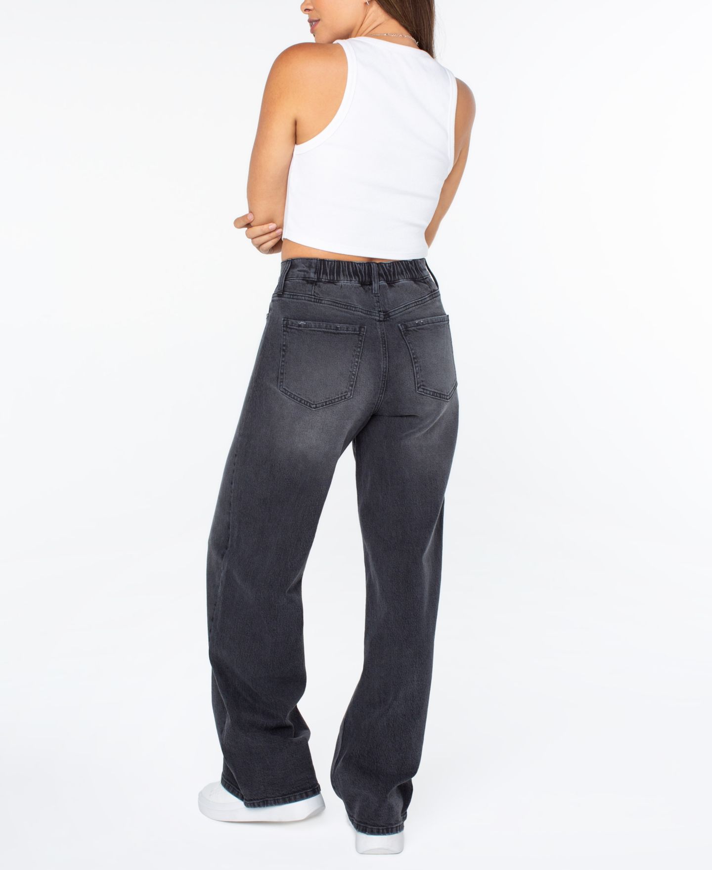 Женские джинсы Celebrity Pink Juniors' Mandy Baggy Elastic-Back Wide-Leg, цвет: Bancarella — фото 3