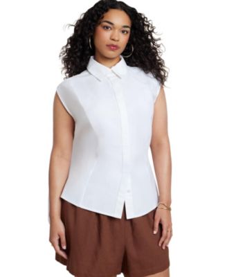 Women's Button Up Shirt with Open Back