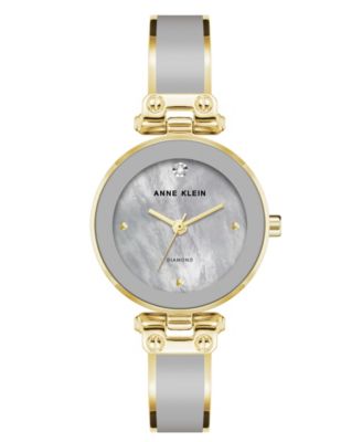 Women's Quartz Round Gold-Tone Gray Bangle Watch 28mm x 34mm