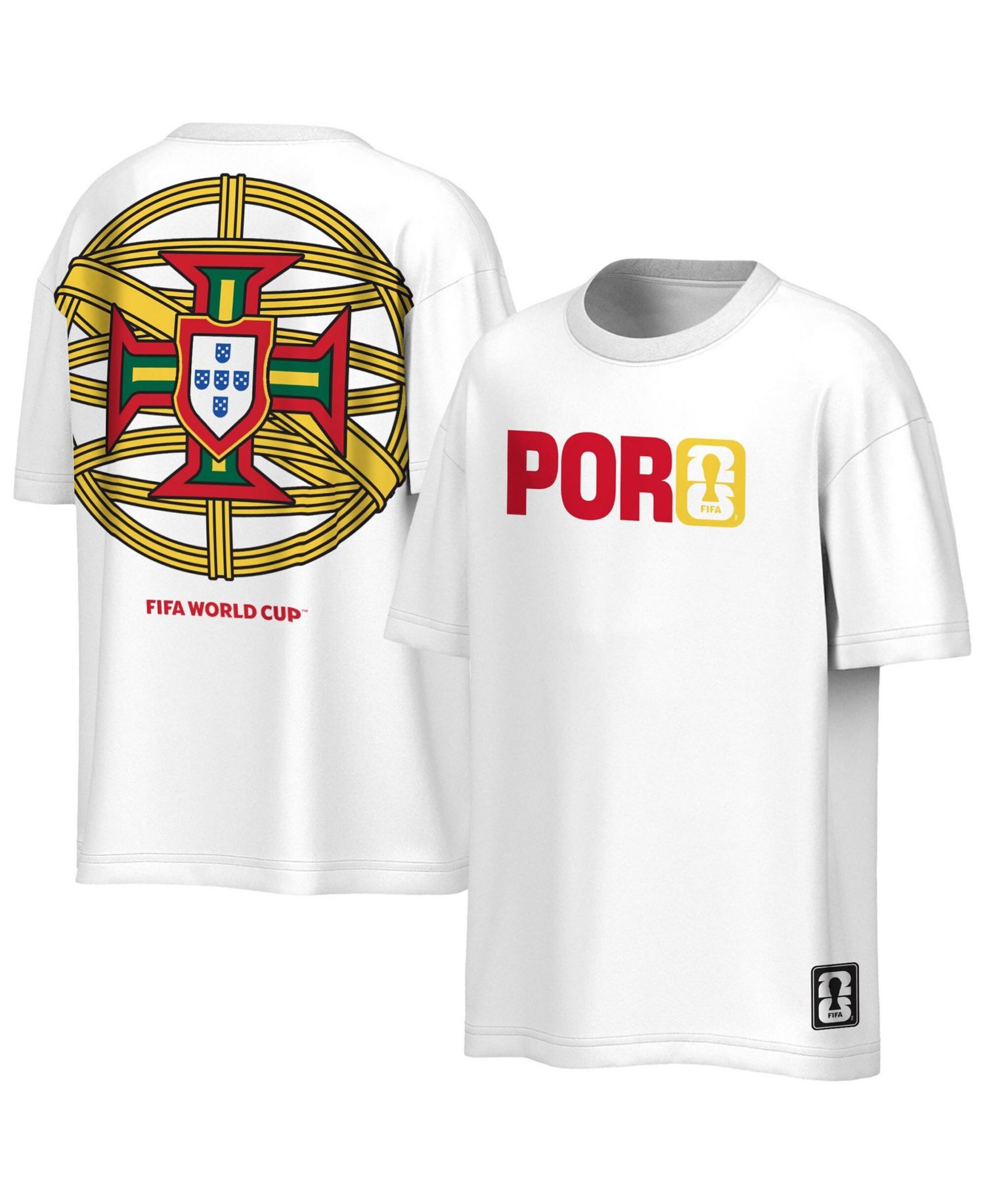 Men's White Portugal National Team FIFA World Cup 2026 Livery Oversized 2-Hit T-Shirt