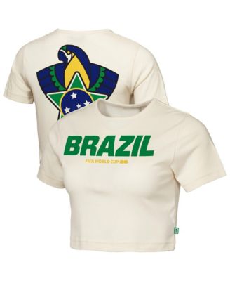 Women's Natural Brazil FIFA World Cup 2026 Elote Squad Cropped T-Shirt