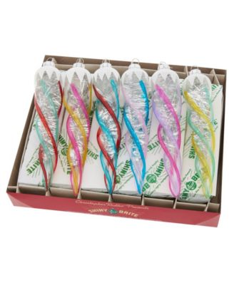 Vivid Vintage 6" Glass Icicle Ornaments, Set of 6