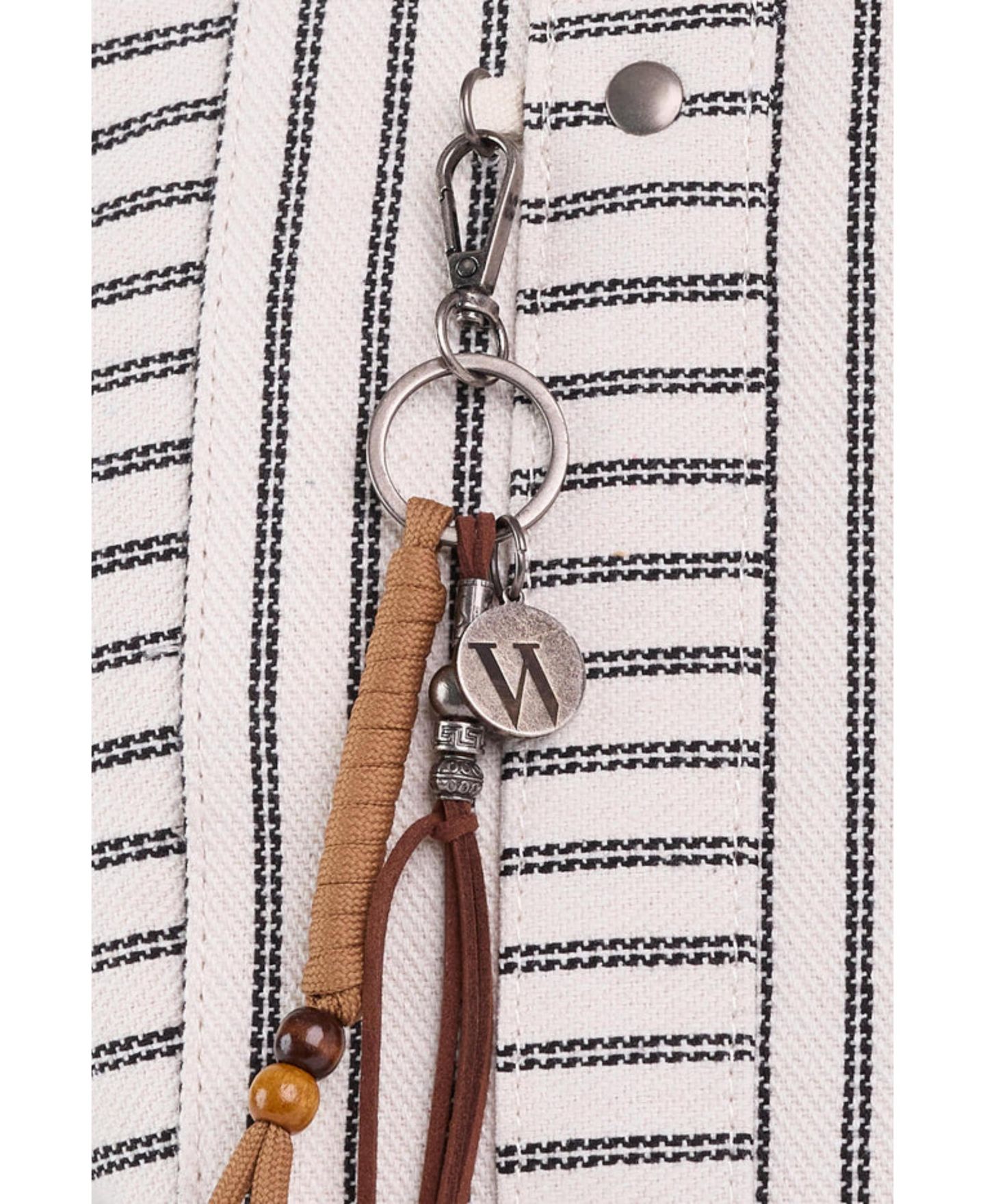 Женская сумка WILT Byron Medium Beach Tote, цвет: Костяной чёрный полосатый — фото 5