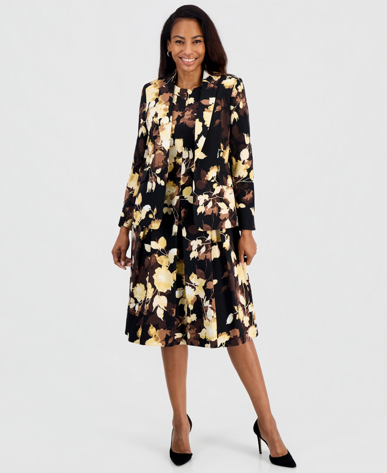 Women's Long Sleeve Printed Scuba Blazer