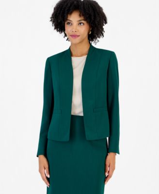 Women's Long Sleeve Stretch Crepe Open Front Jacket