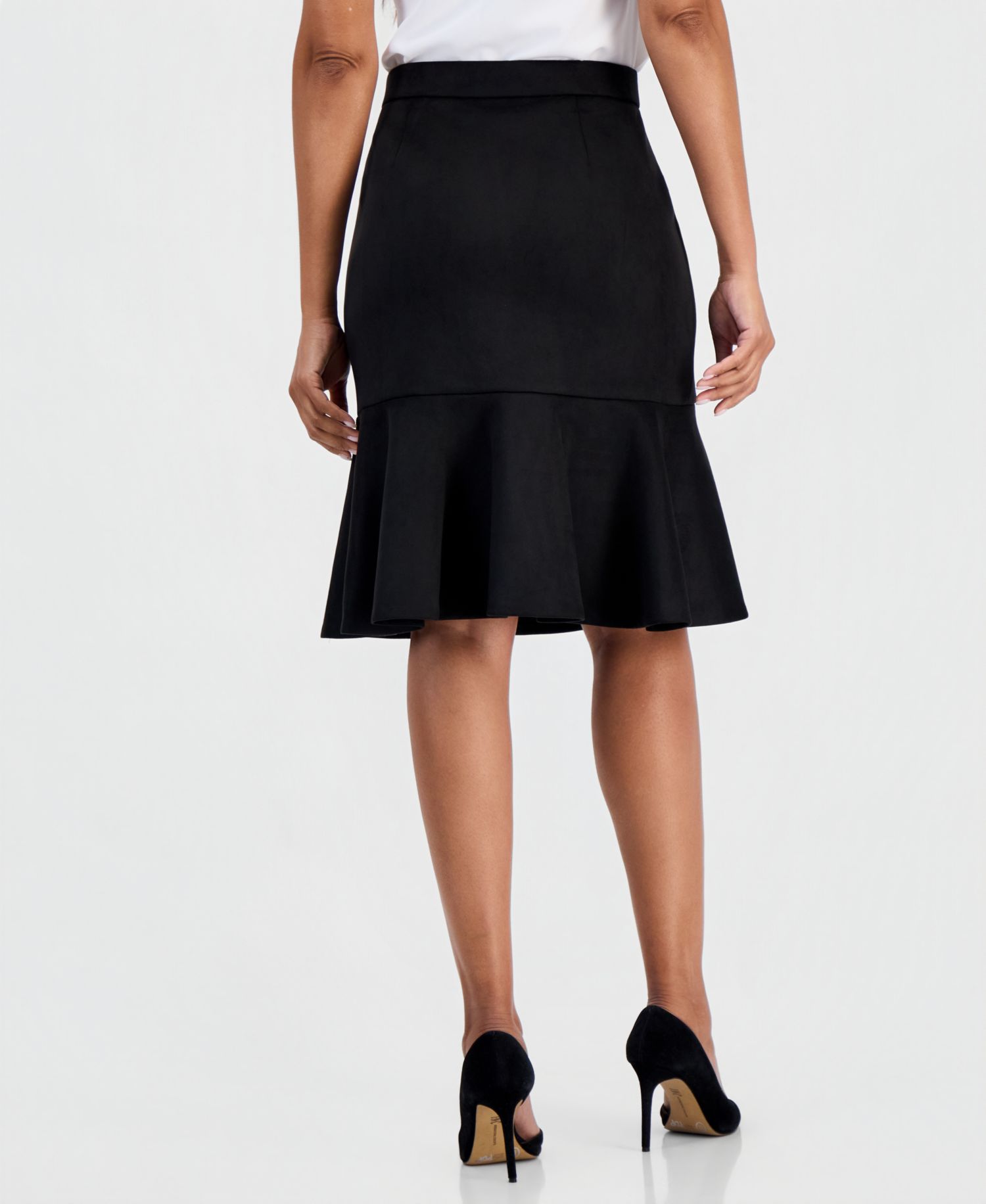 Women's Pull-On Flare Faux Suede Skirt