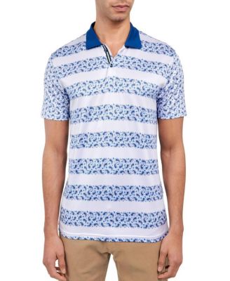 Men's Regular Fit Paisley Stripe Performance Polo