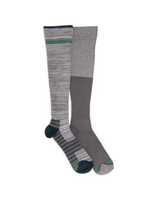 Men's 2 Pair Pack Compression Knee High Cotton Socks