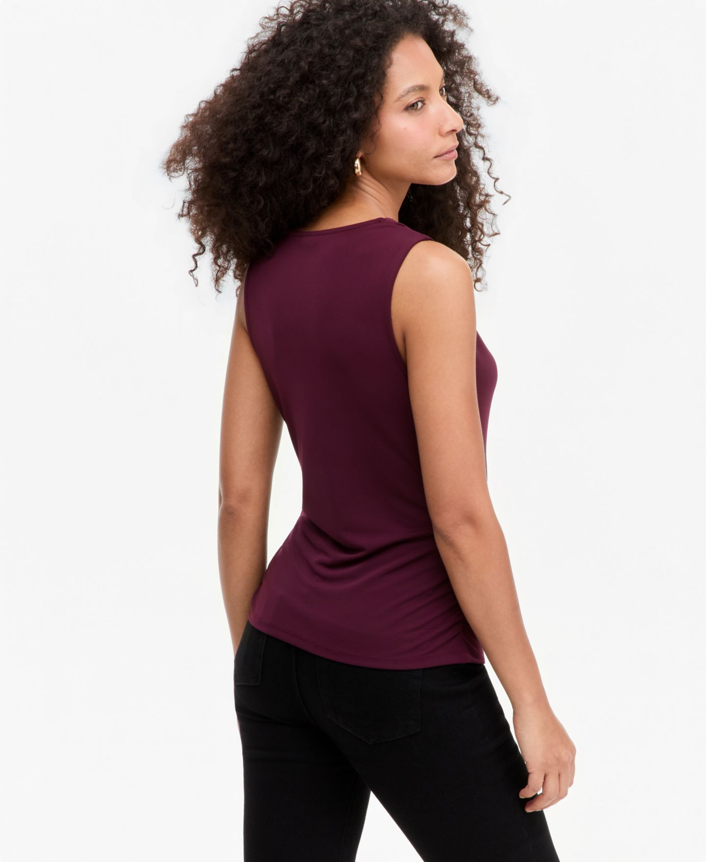 Женский топ I.N.C. International Concepts Sleeveless Cowl Neck Tank, цвет: Ягодный винный — фото 2