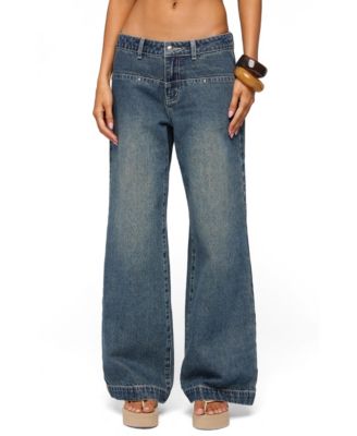 Women's Wyn Studded Low Rise Baggy Jeans