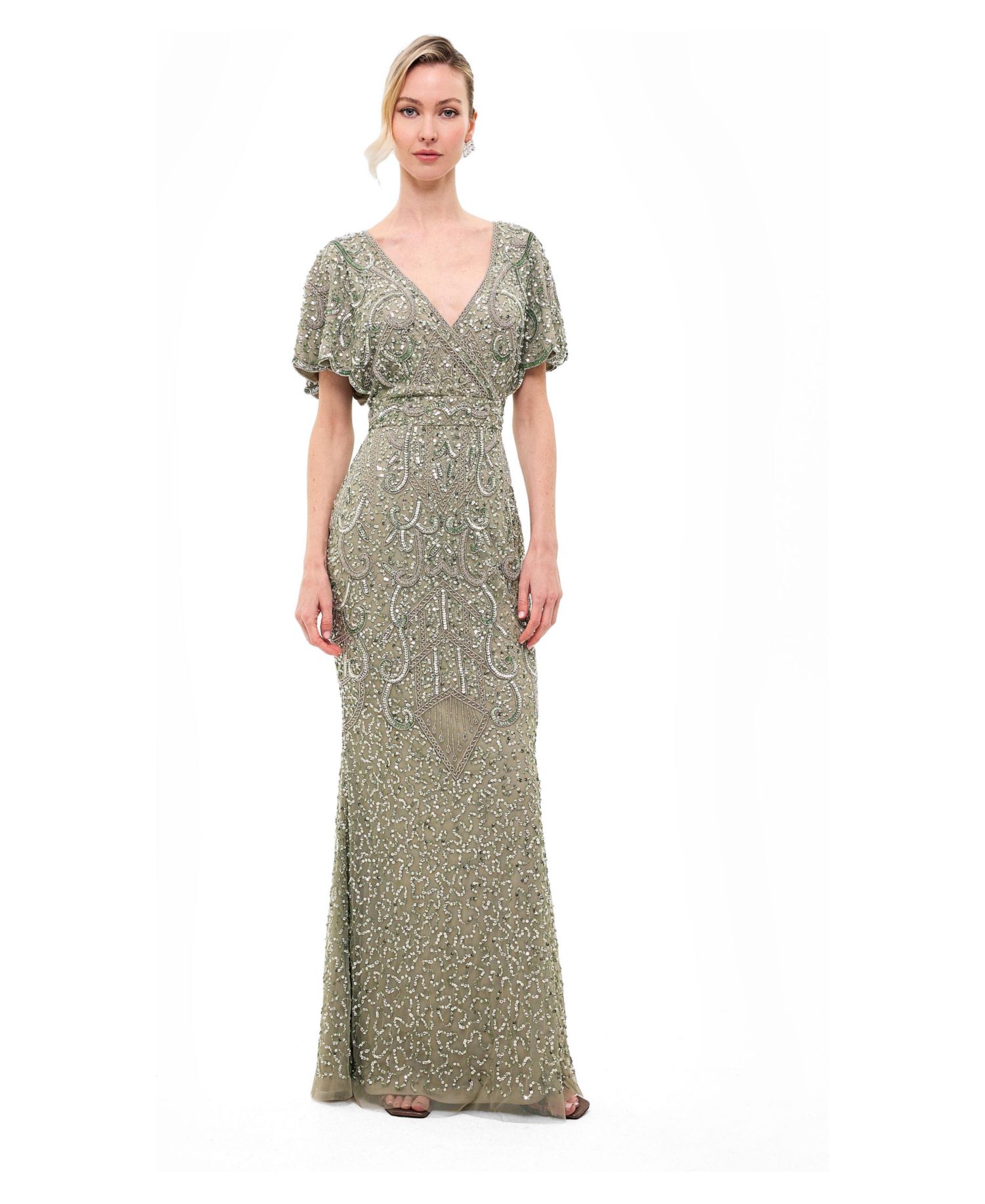 Women's Embellished Sequins Fitted Maxi Gown
