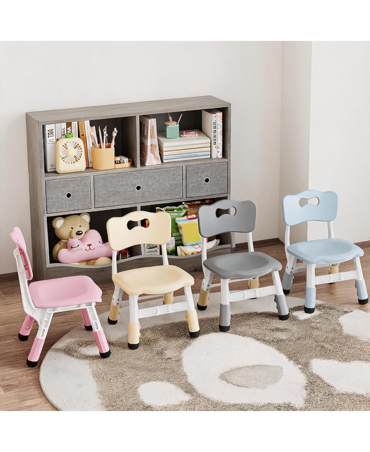 gaomon 3 Level Height Adjustable Kid Chair, Plastic Toddler Chairs