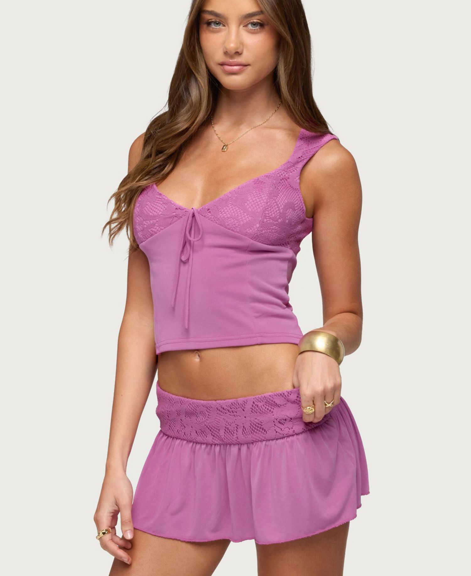 Women's Vessa Lacey Tie Front Top