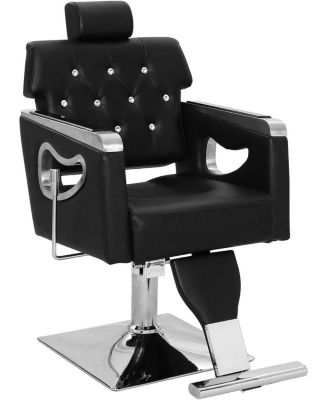 Reclining Salon Chair for Hair Stylists, Hydraulic Barber Chair with PU Leather, High-Density Sponge Cushion, Adjustable Height, 360degree(s)