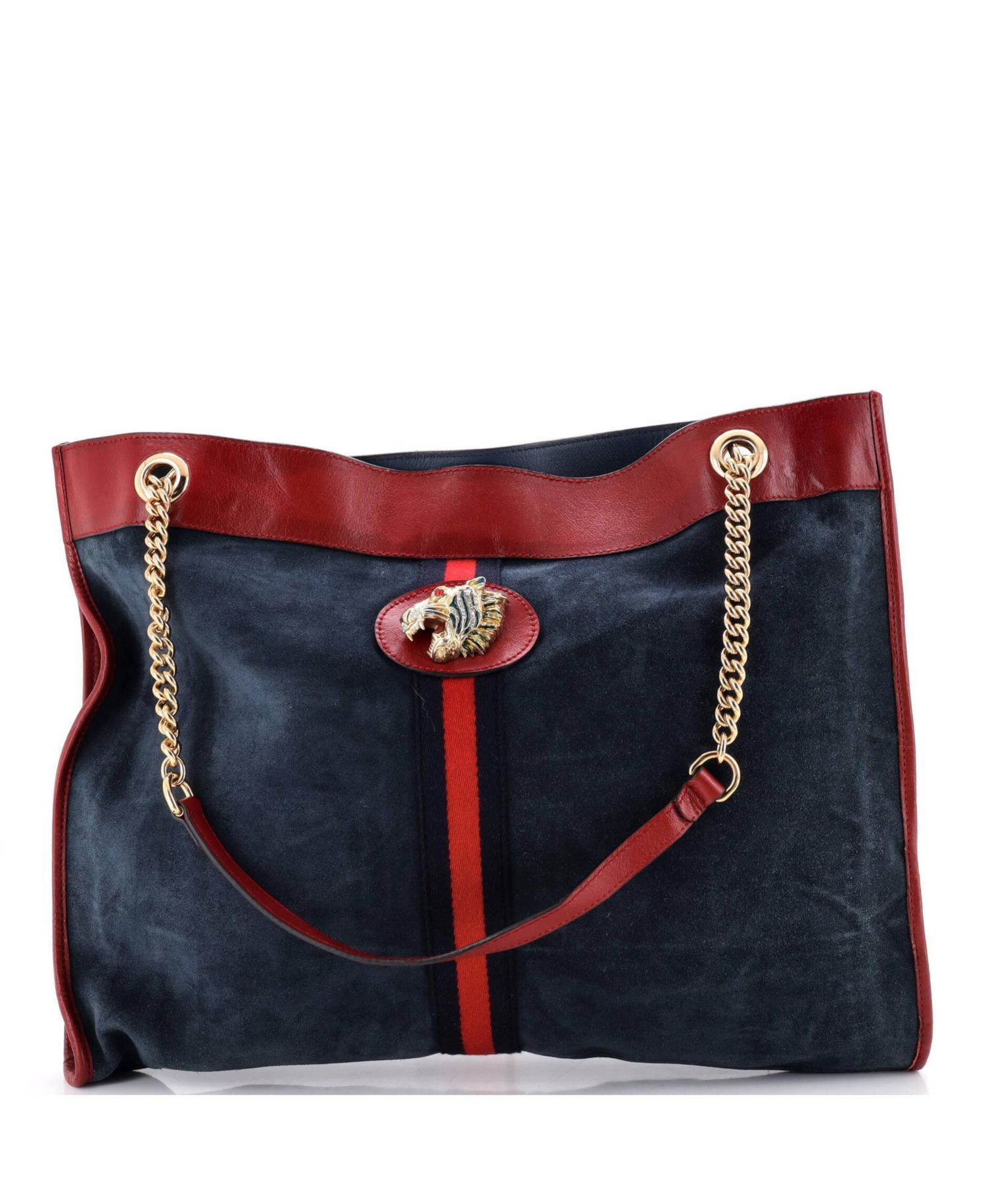 Large Rajah Chain Tote Suede