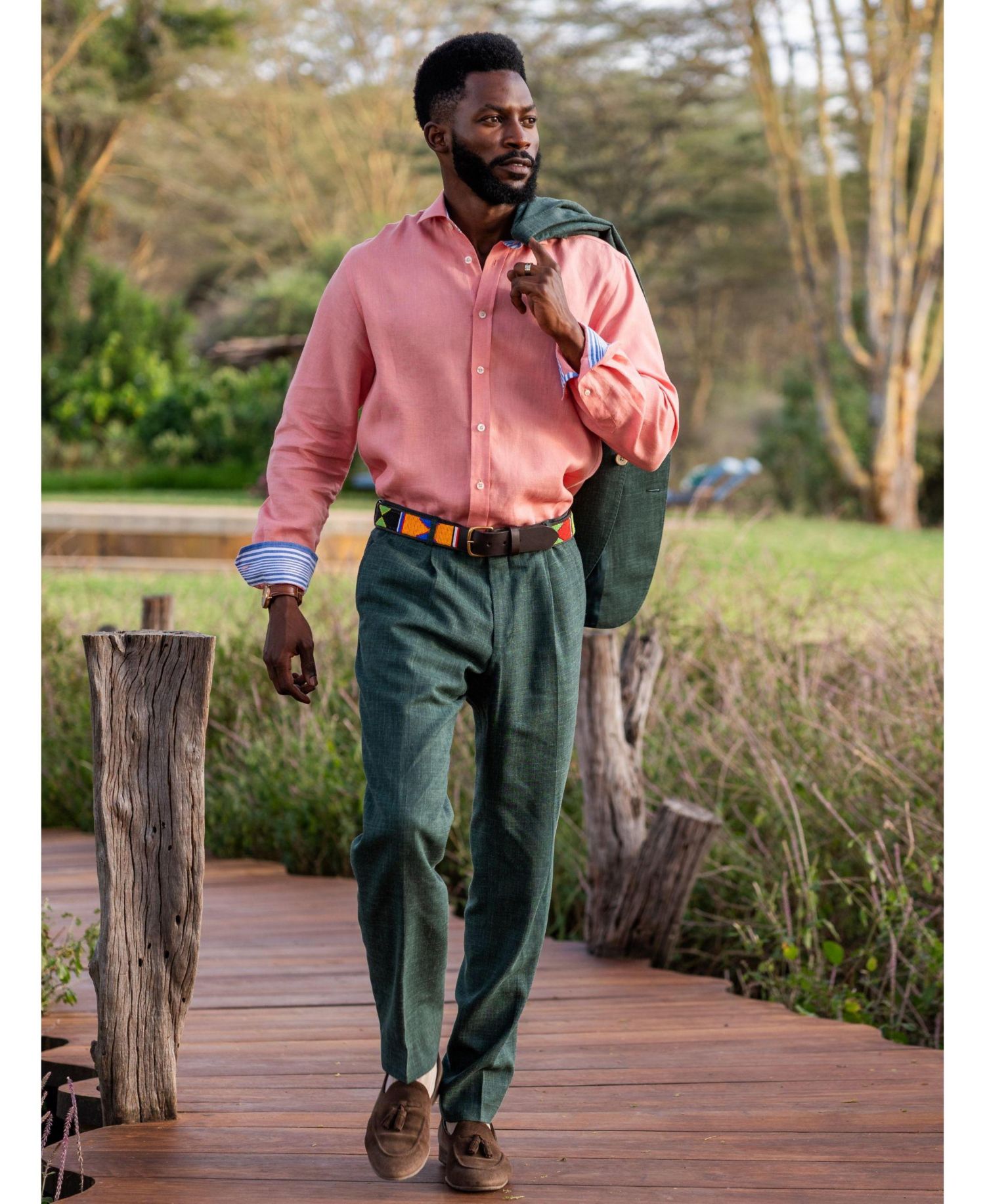 Men's Linen Wool Blend Trousers