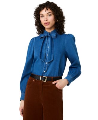Women's Collared Button-Front Top