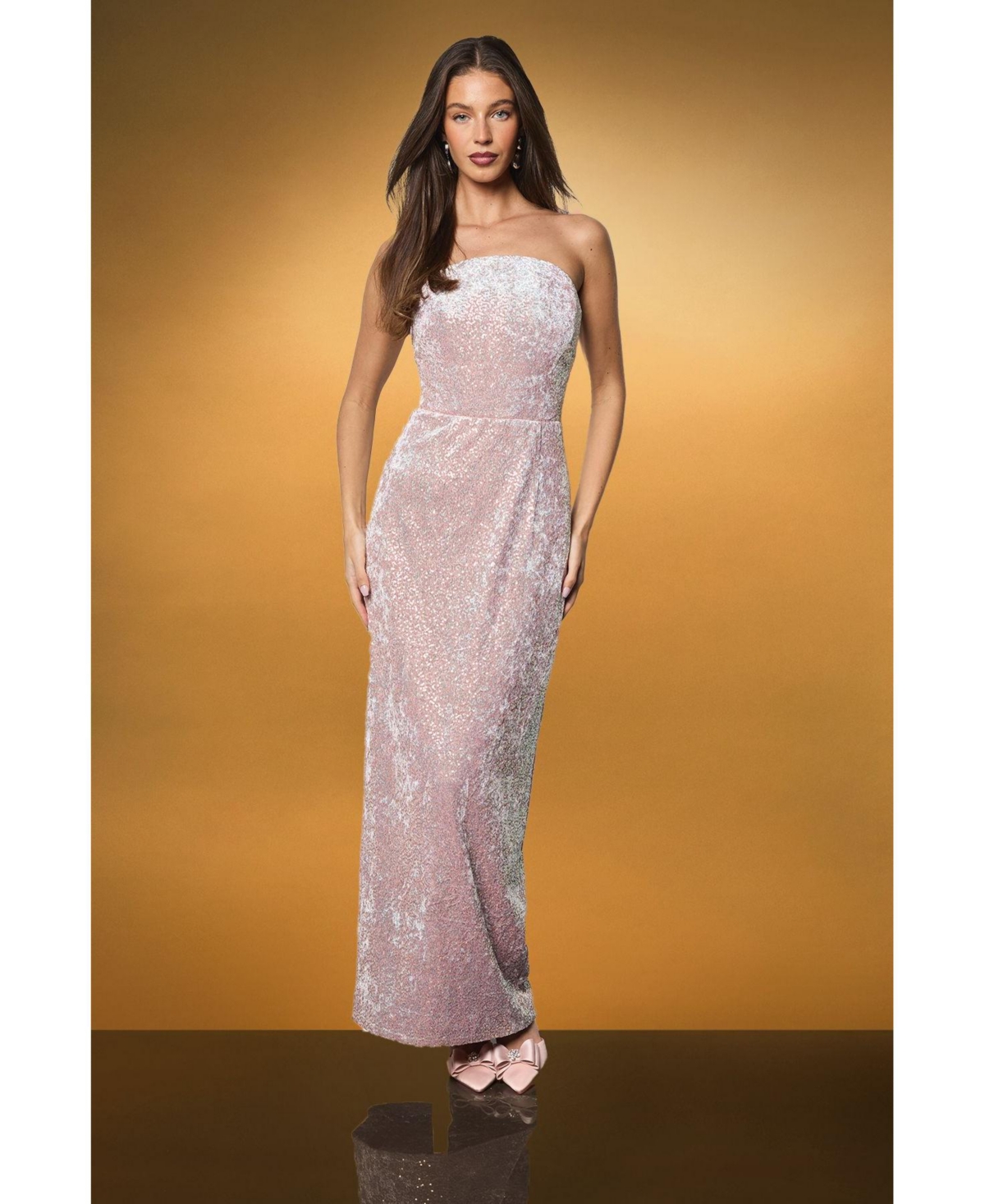Coast Women's Sequin Bandeau Neck Column Dress