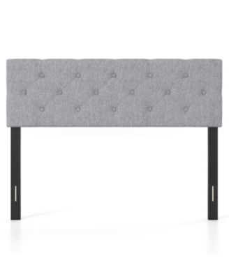 Queen Size Upholstered Headboard with Tufted Linen Fabric