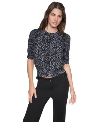 Women's Crewneck Button Placket Cardigan Sweater