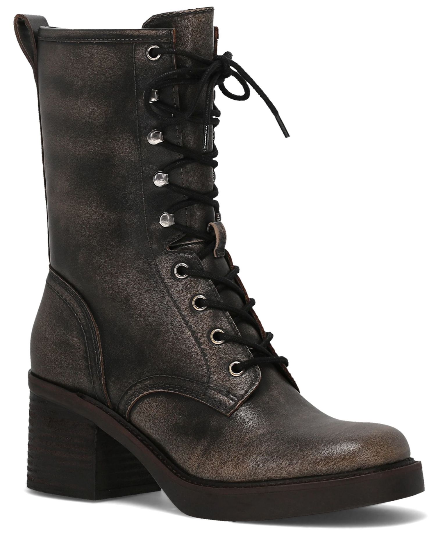 Women's Fynn Block Heel Lace Up Combat Booties