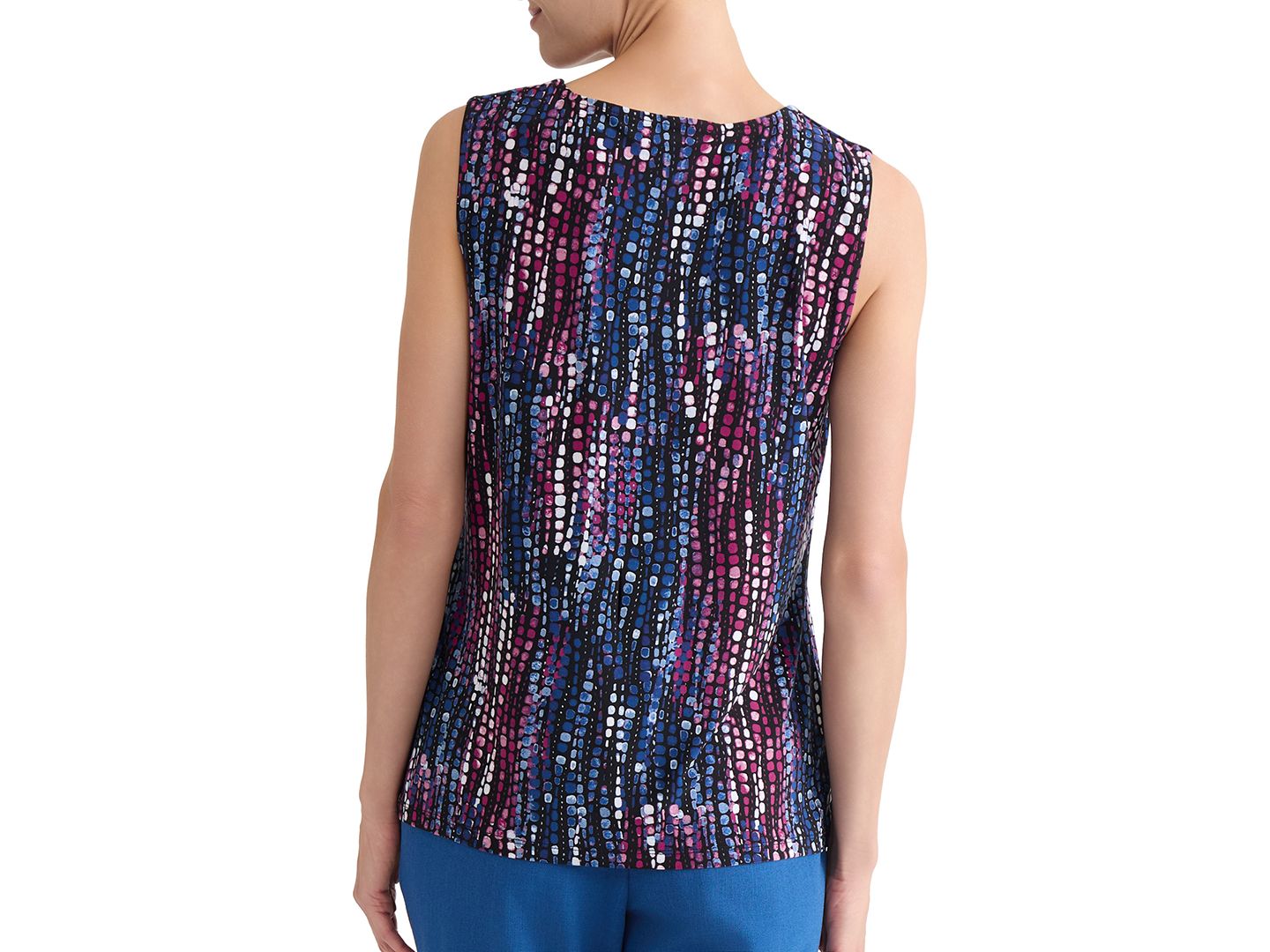 Женский топ Kasper Petite Printed Pleat-Neck Sleeveless Top, цвет: Разноцветный — фото 8