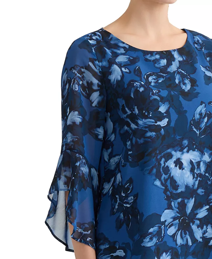 Women's Boat-Neck Ruffle-Sleeve Blouse - thumbnail 4