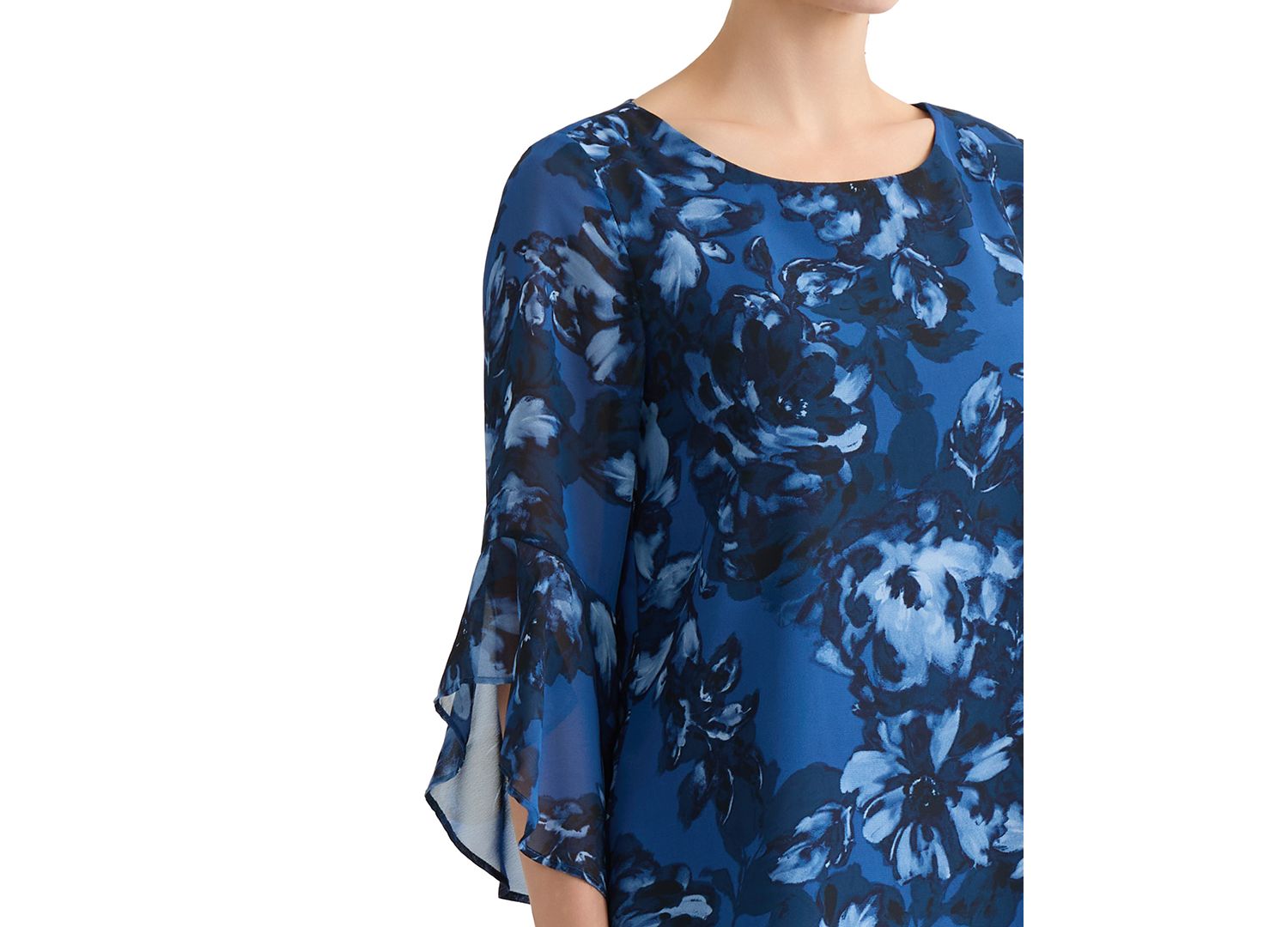Women's Boat-Neck Ruffle-Sleeve Blouse