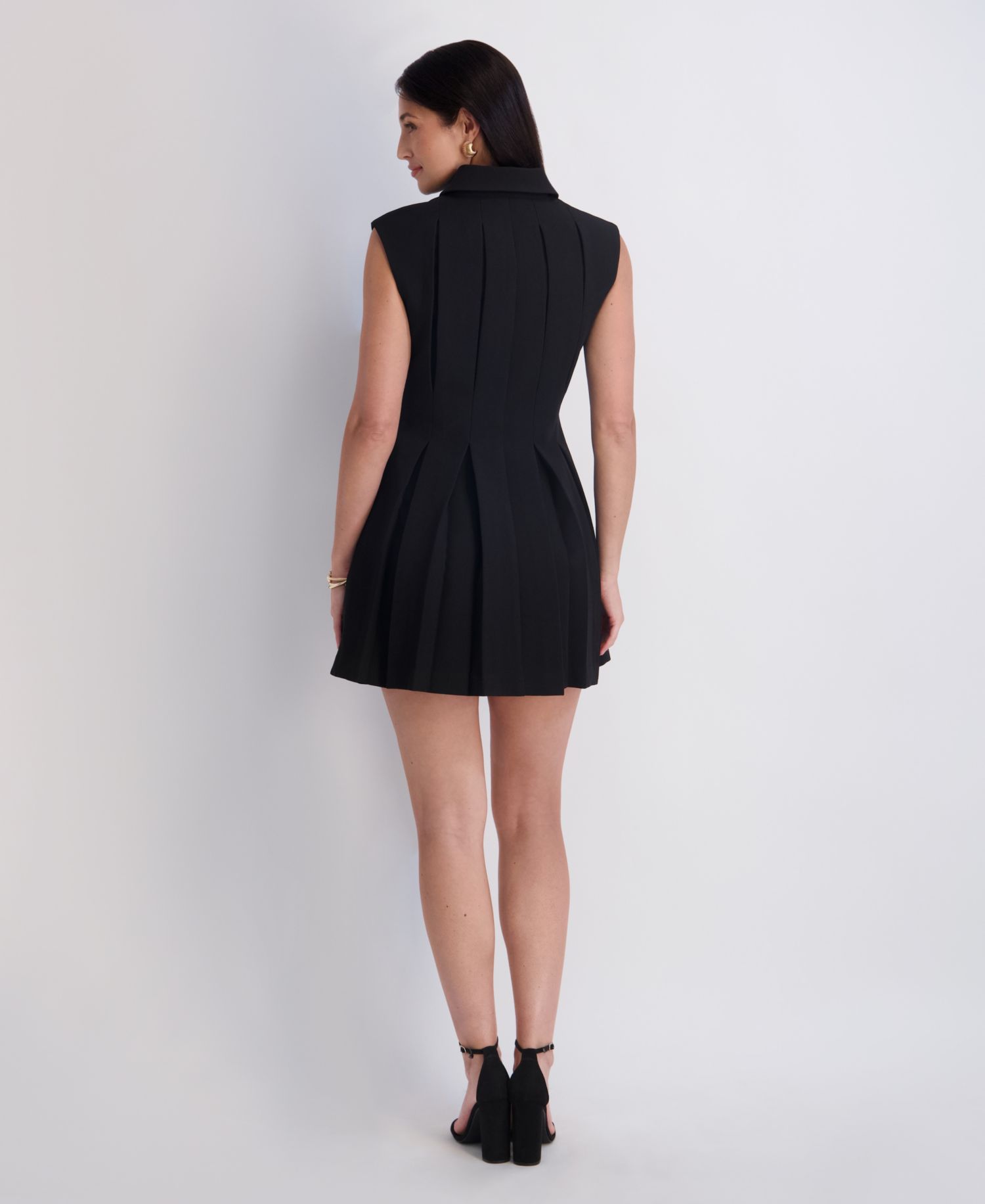 Women's Collared Bonded Gab Mini Dress