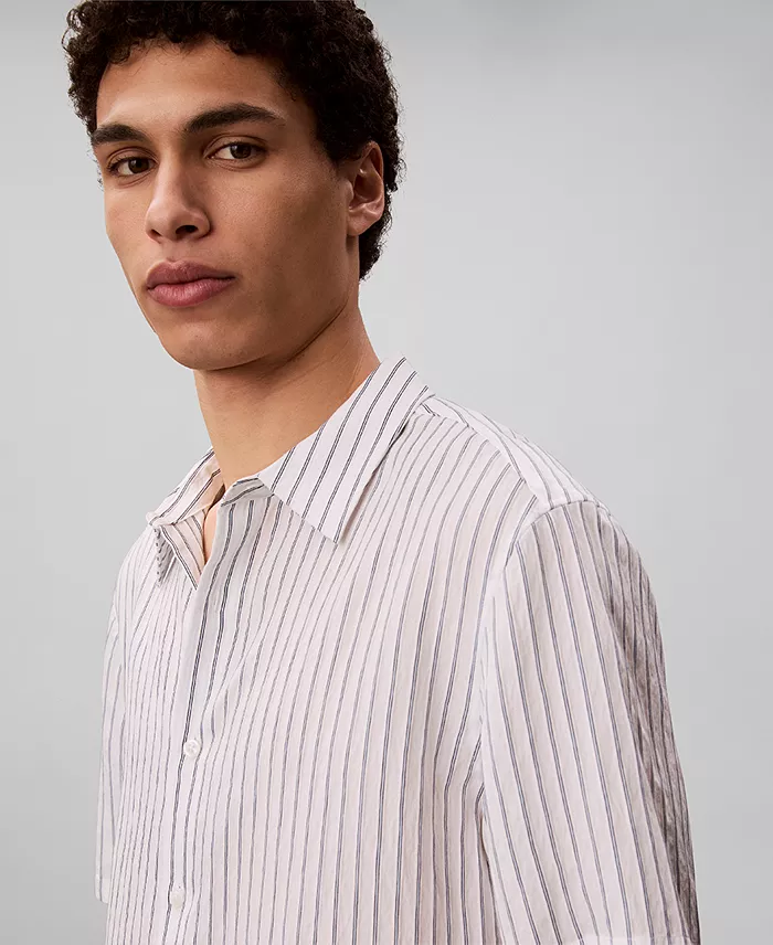 Men's Yarn-Dyed Stripe Classic-Fit Shirt - thumbnail 4