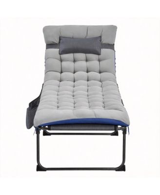 5 Position Folding Tanning Chair Outdoor Chaise Lounge Pad