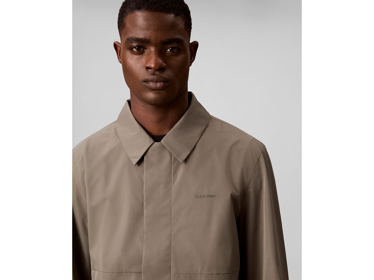 Мужская куртка Calvin Klein Classic Blouson Shirt Jacket, цвет: Серо-коричневый — фото 4