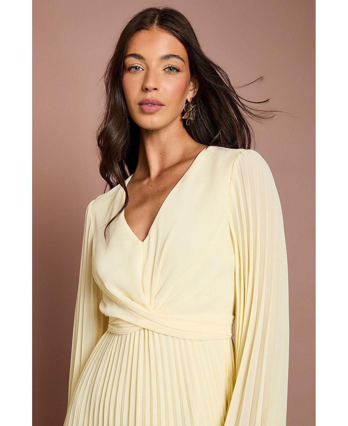 Coast Women's Pleated Wrap V-Neck Maxi Dress view 4 — MAYCSS fashion products