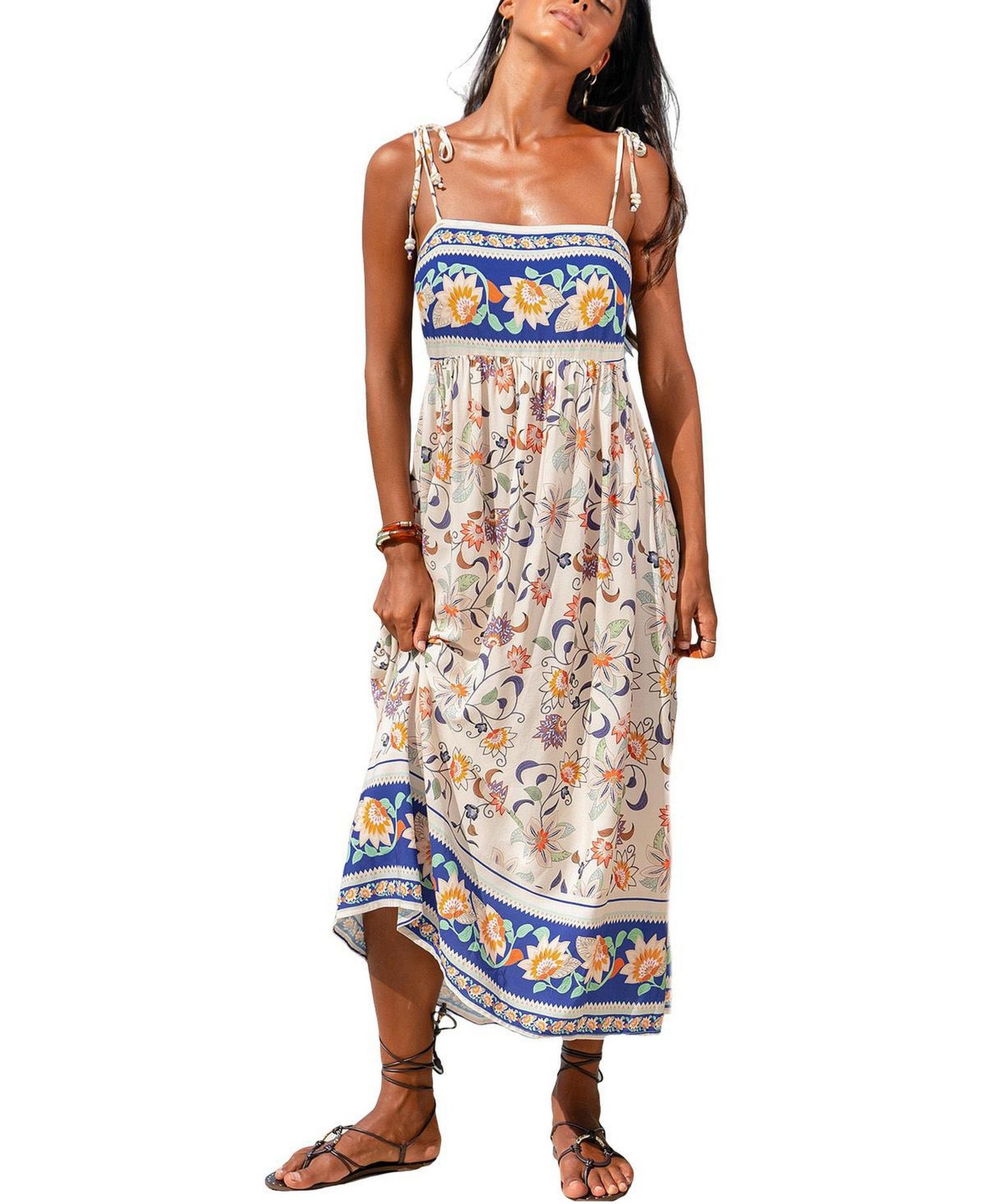 Women's Golden Hour Floral Maxi Beach Dress