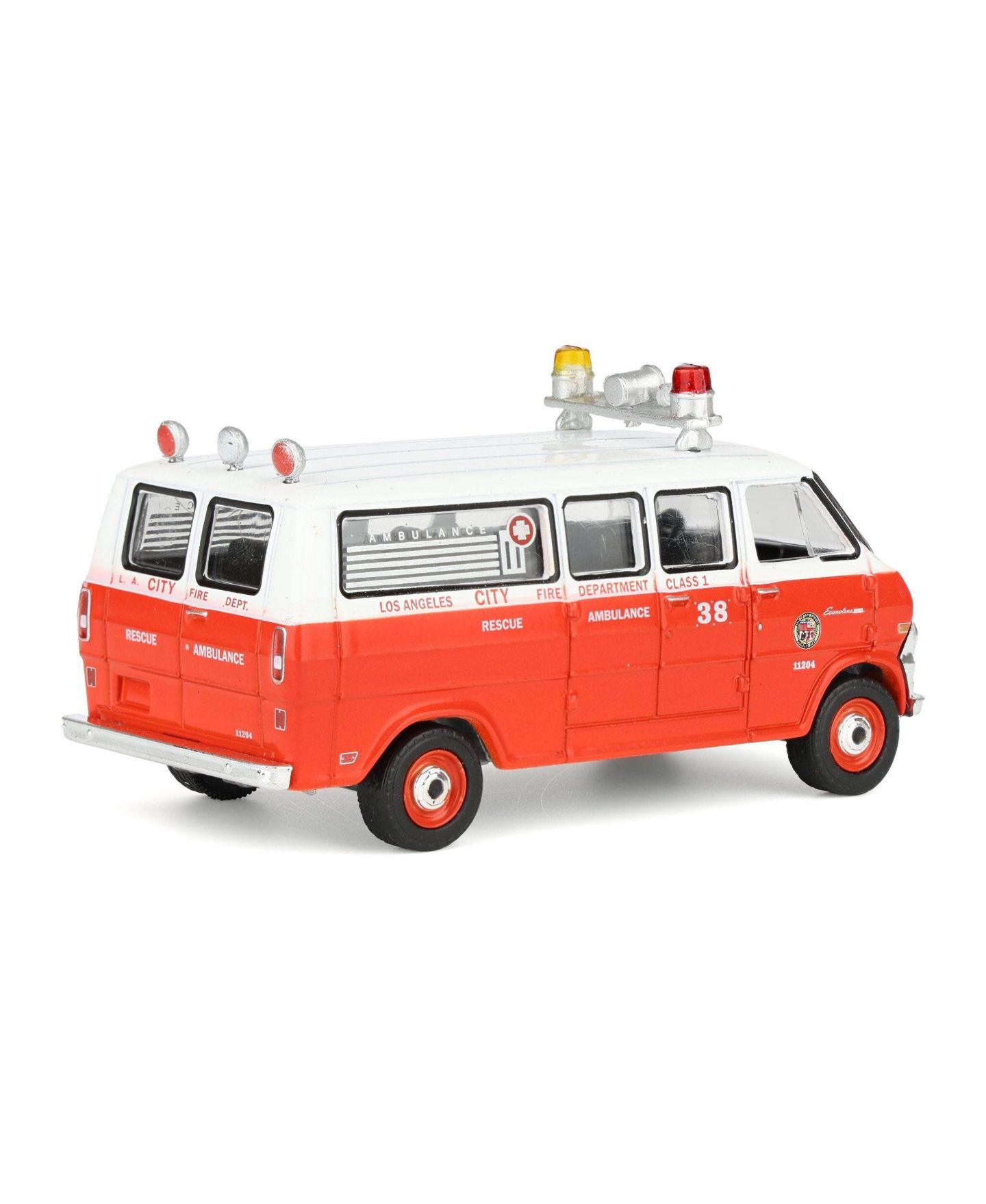 Детская игрушка Greenlight 1/64 1969 Ford Econoline Ambulance, Los Angeles Fire Department, Fire and Rescue Series 5, цвет: Красный — фото 3